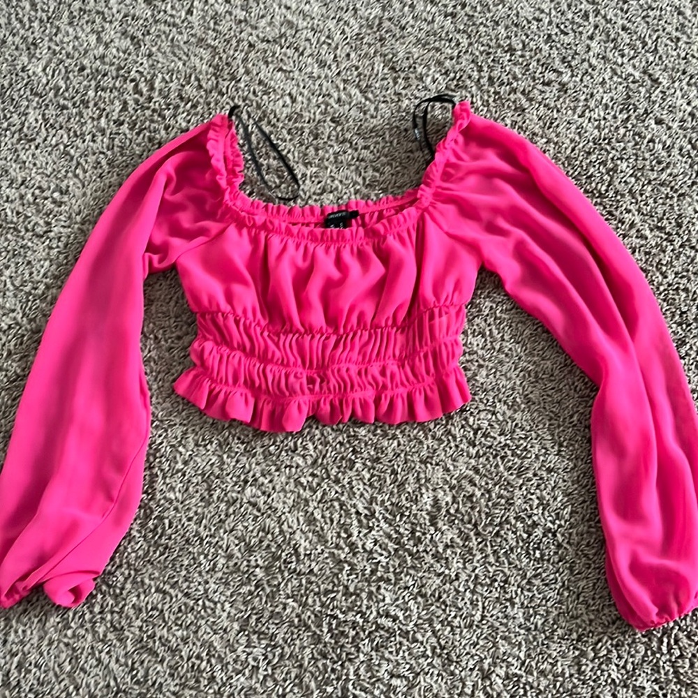 Pink ruffle top forever 21